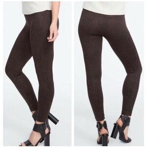 Spanx look at me now brown and black animal print shaping leggings size L